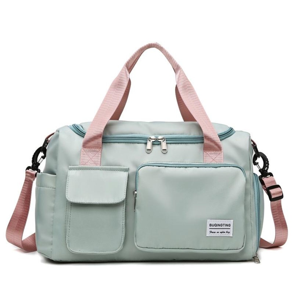 B-X336 Large Capacity Waterproof Travel Gym Bag Luggage Bag, Size: L(Green Pink)