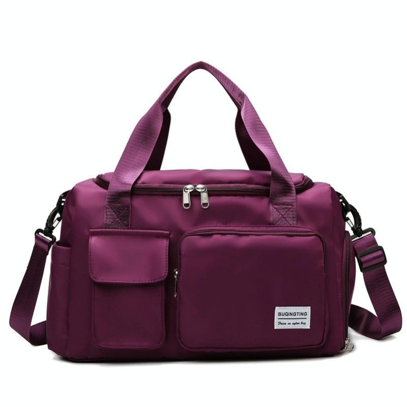 B-X336 Large Capacity Waterproof Travel Gym Bag Luggage Bag, Size: L(Purple Red)