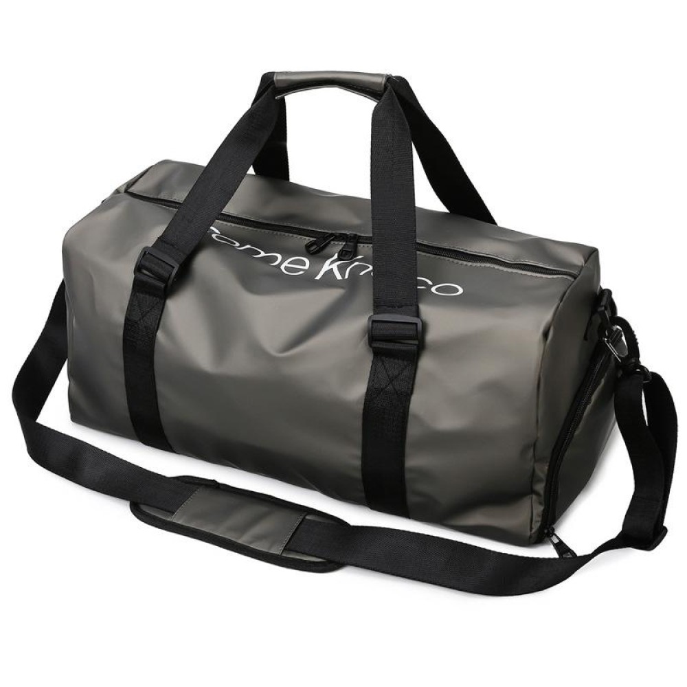 B-316 Large Capacity Glossy Waterproof Fitness Bag Luggage Bag(Grey)