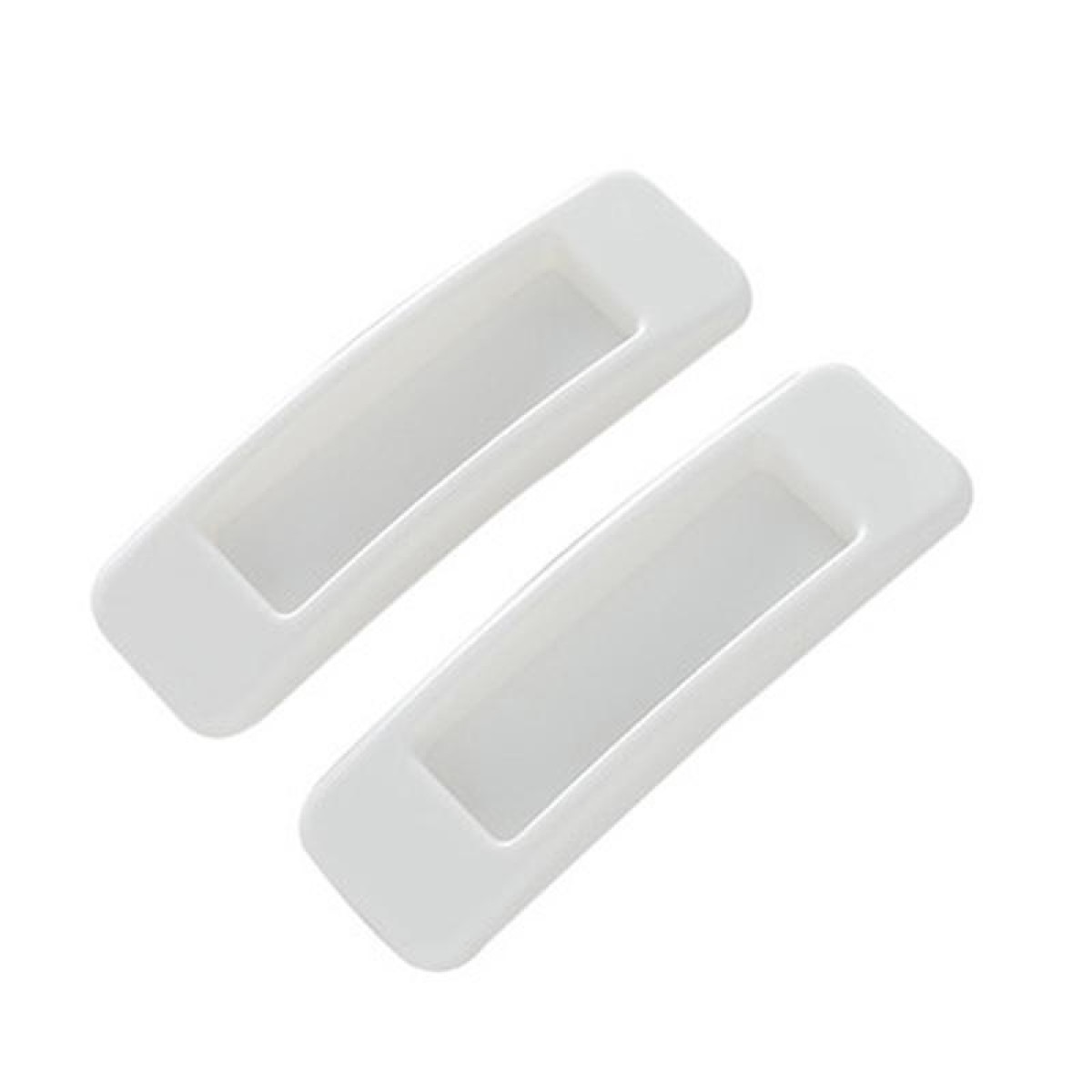 1pair Rectangular Paste Assist Door Windows Handle Refrigerator Cabinet Door Handle(White)