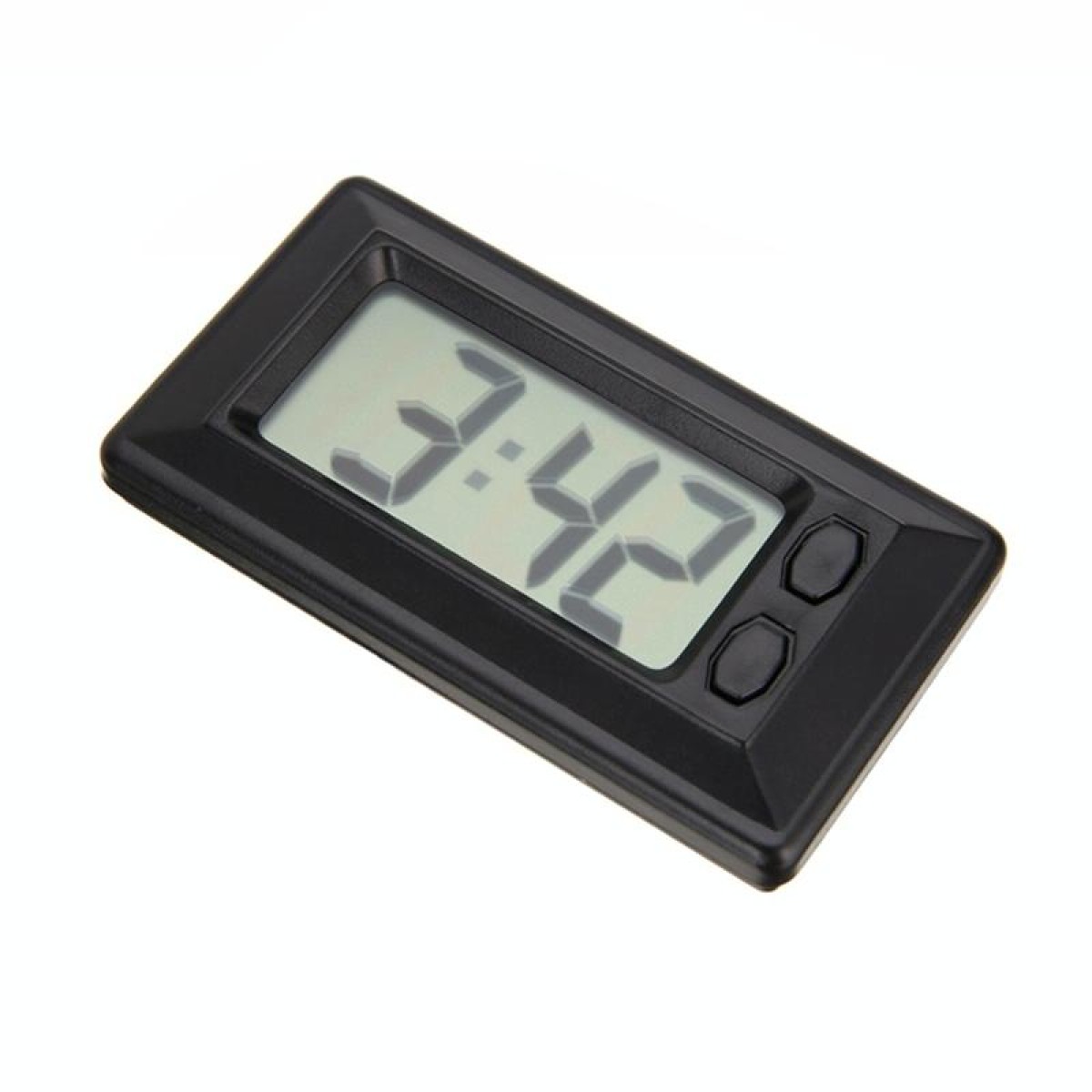 C33 Mini Home Car Electronic Clock With Hook And Loop Fastener(Black)
