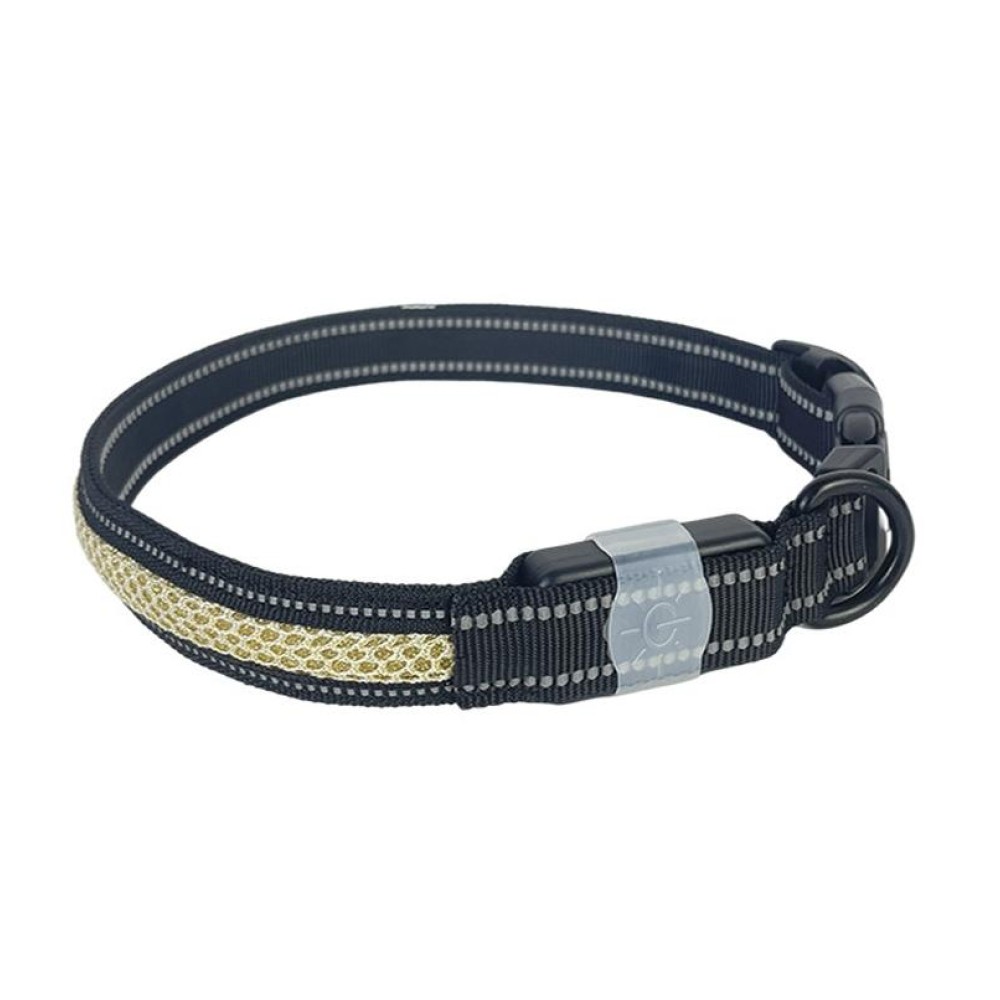 LED Rechargeable Wear-resistant and Waterproof Pet Lighting Collar, Size: XS(Black)