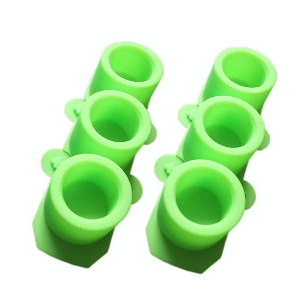 2 PCS 3 Grid Round Ice Cup Ice Tray Silicone Mold Cake Mold(Green)