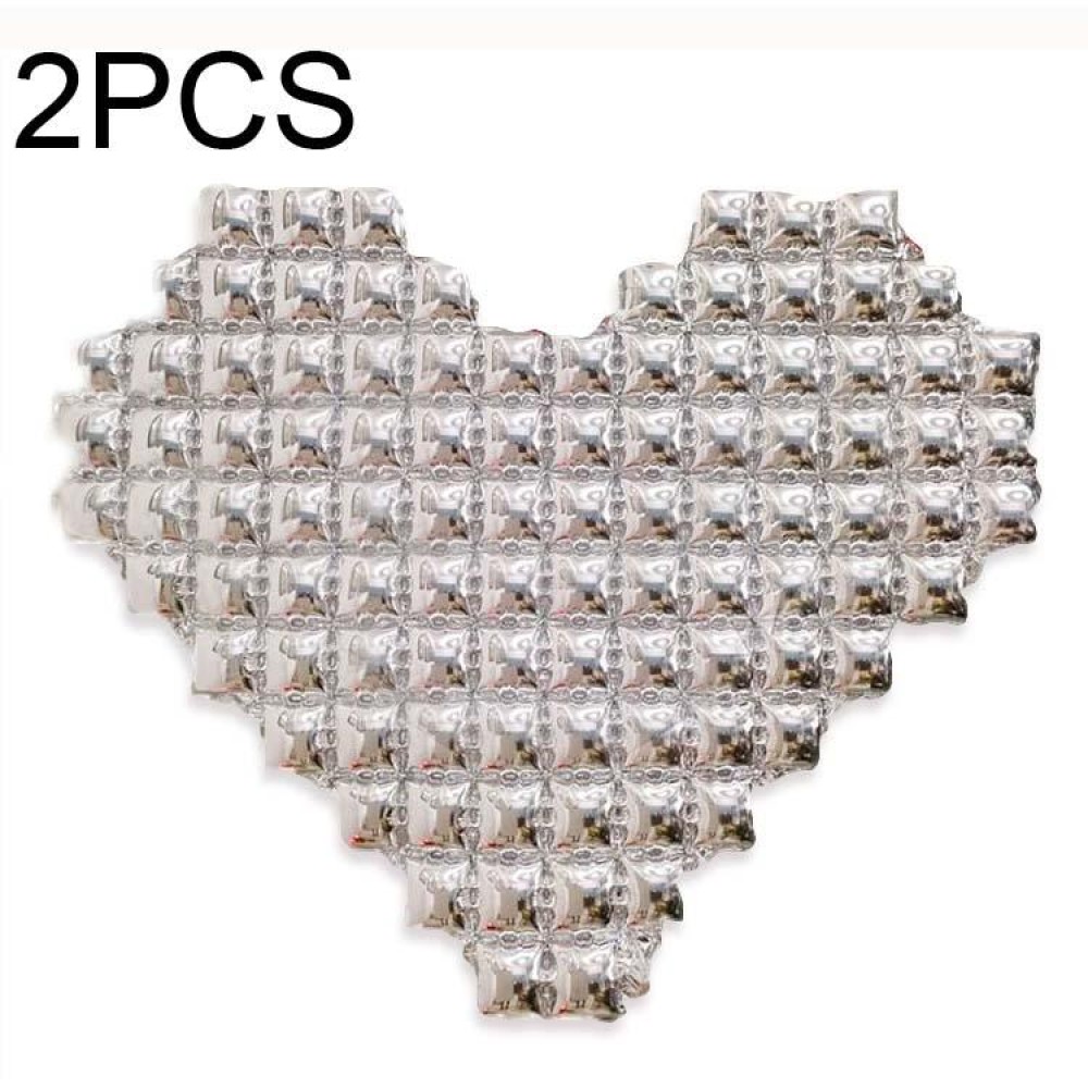 2 PCS Love Shape Background Wall Balloon Confession Wedding Decoration Balloon(Silver)