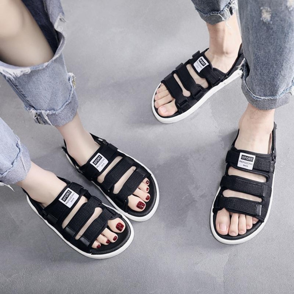 Summer Slippers Dual-purpose Beach Shoes Men Sandals, Size: 39(Black+White)