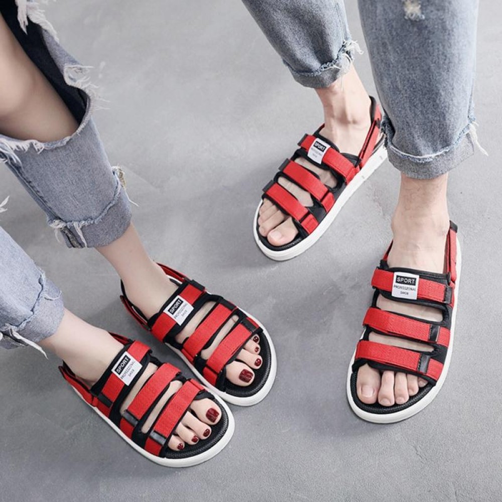 Summer Slippers Dual-purpose Beach Shoes Men Sandals, Size: 39(Red+White)