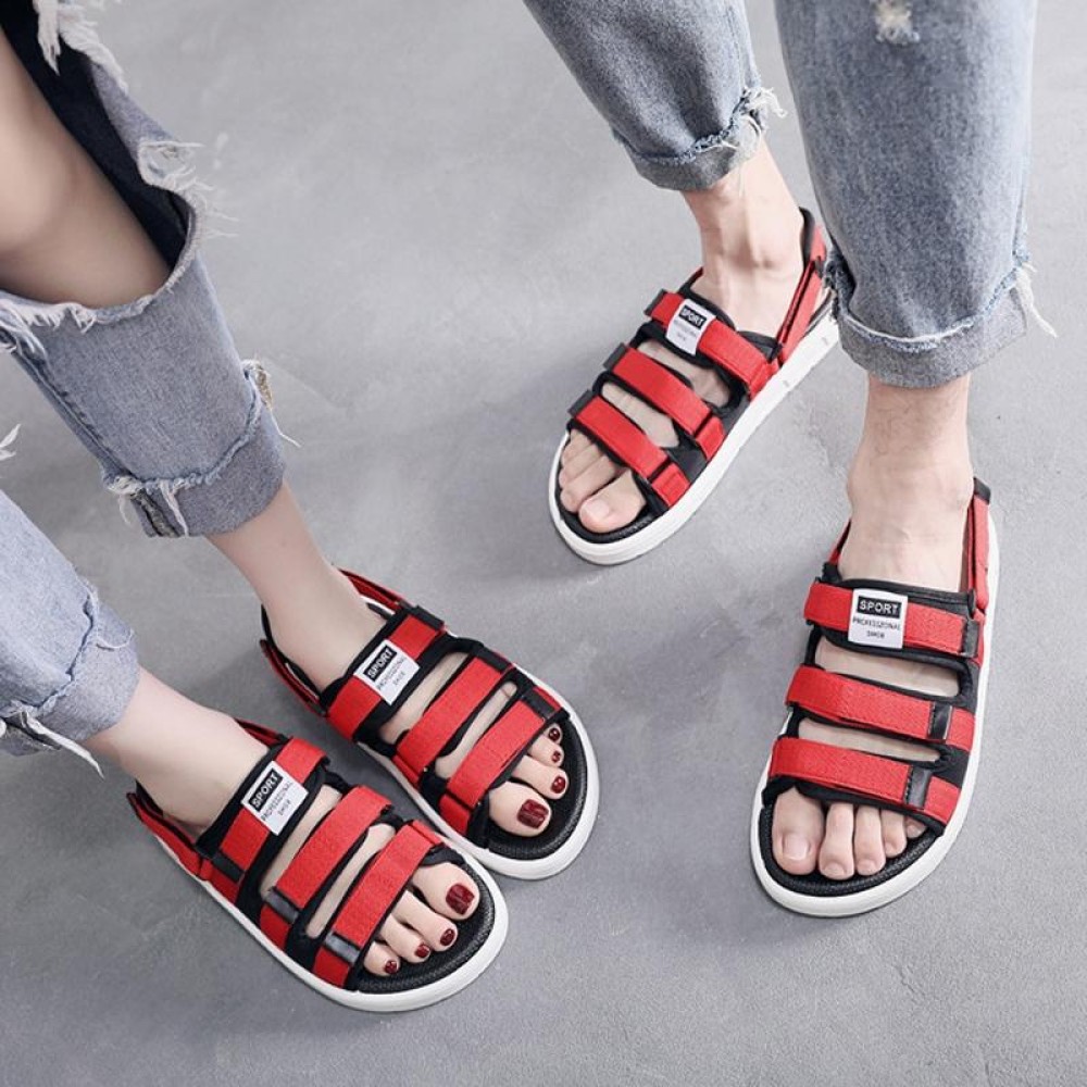 Summer Slippers Dual-purpose Beach Shoes Men Sandals, Size: 40(Red+White)