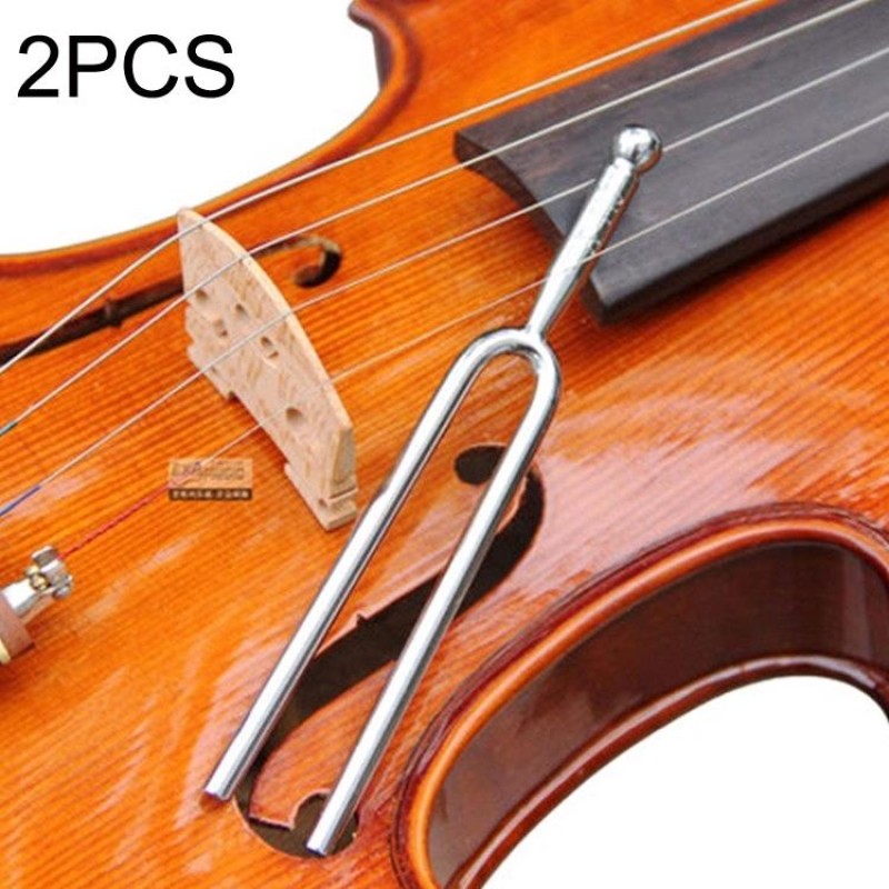 2 PCS Resonant Standard Teaching Sound Fork Stainless Steel Violin Instrument Music Sound Fork(Silver)