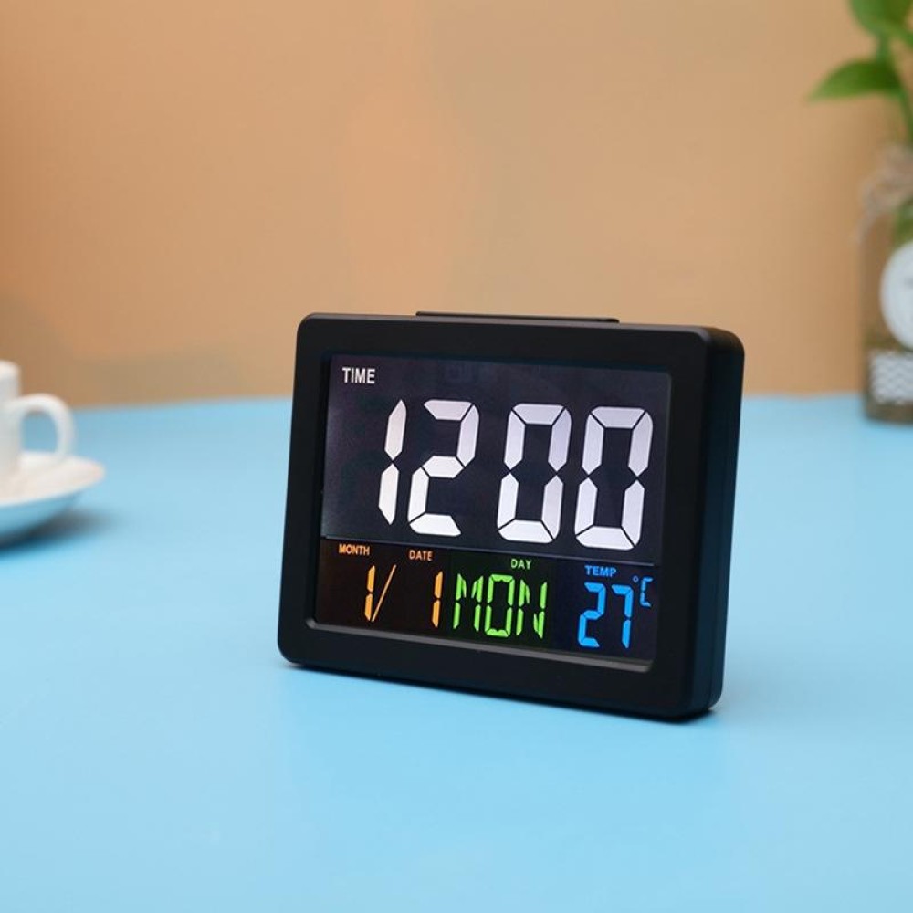 G2000 Color Screen Date Temperature Display Alarm Clock Desk Clock(Black)