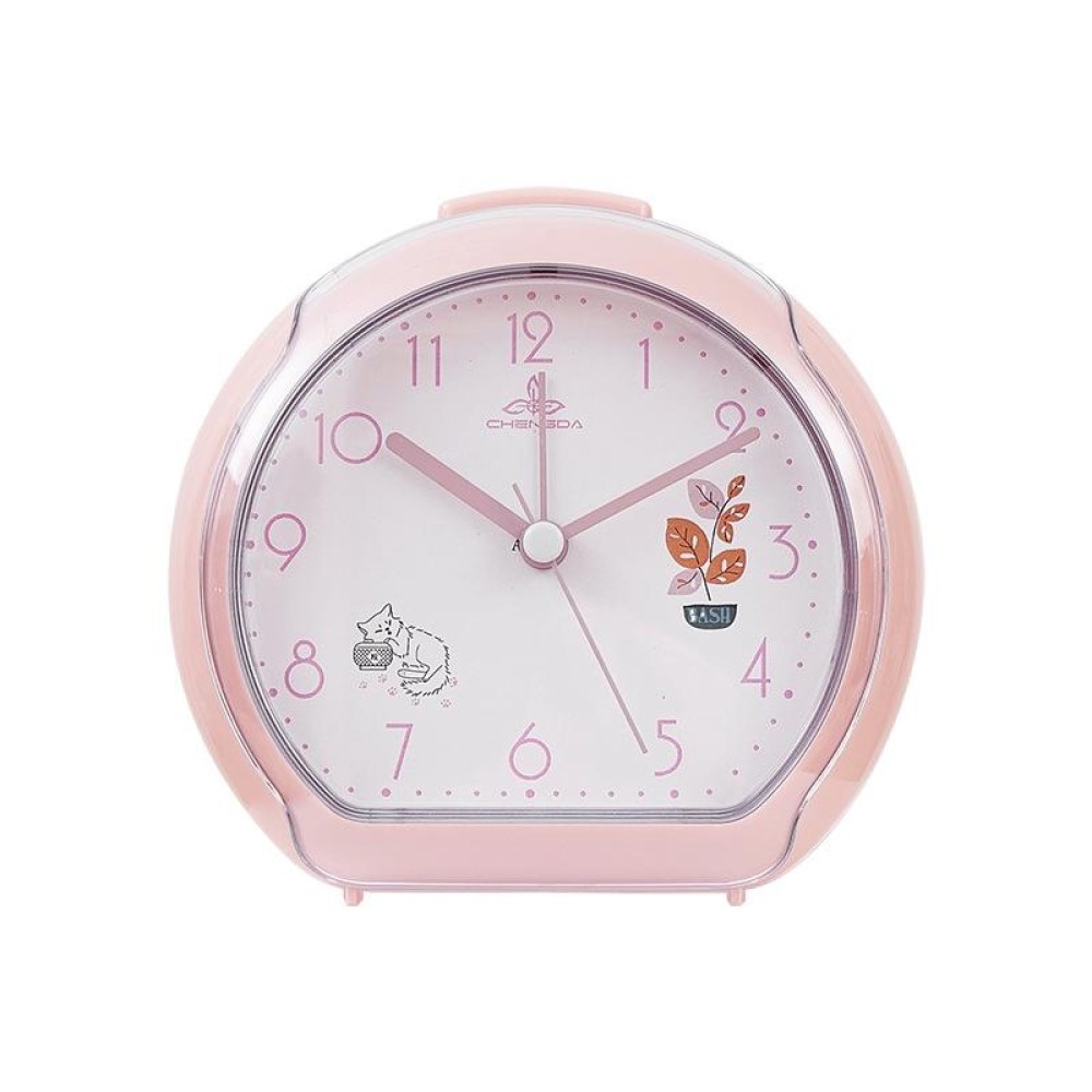 Cute Children Small Alarm Clock Bedside Night Light Clock(A306 Pink)