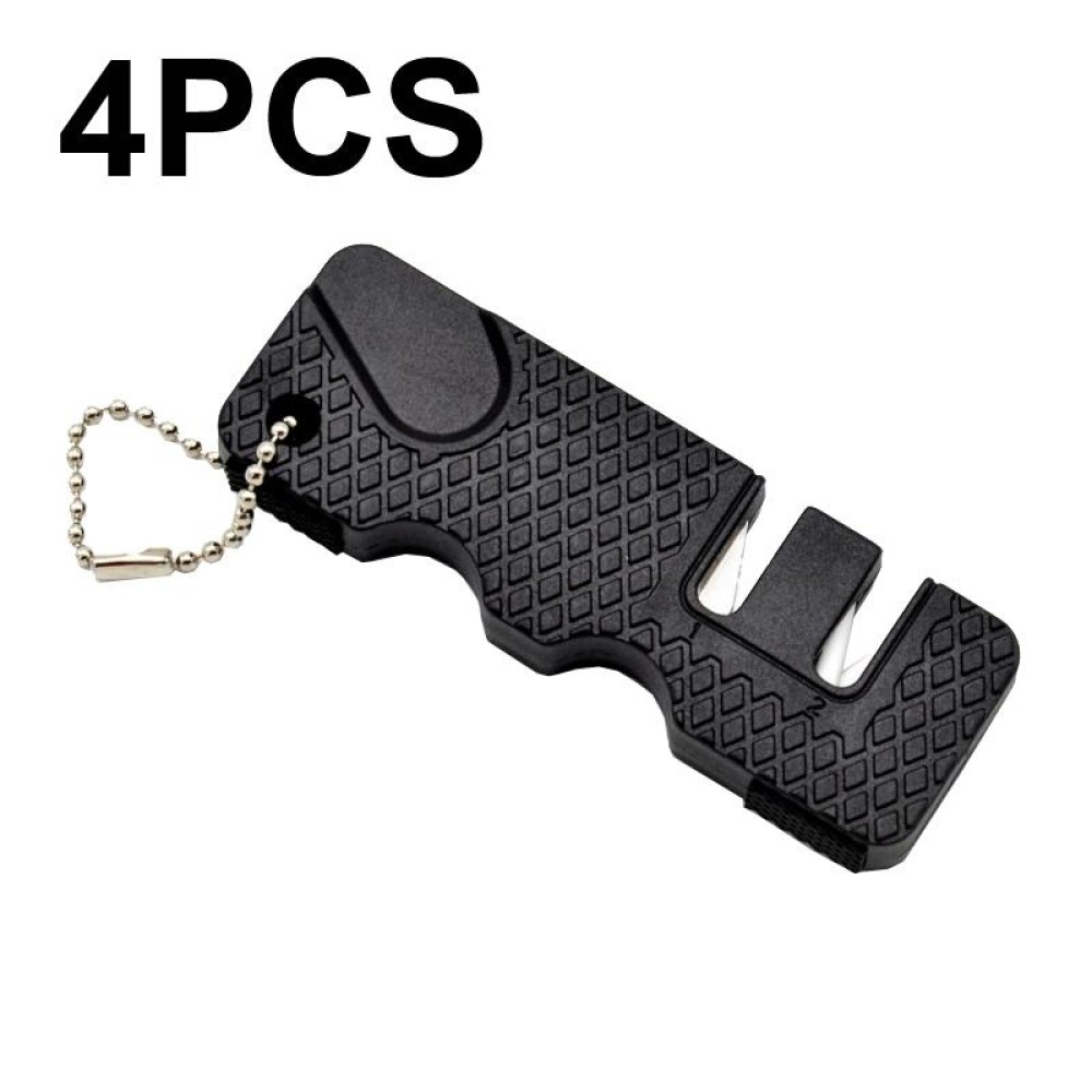 4 PCS Outdoor Knife Sharpener Speeder Mini Knife Sharpener(Black)