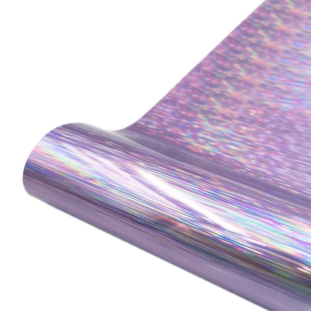 30.5 x 50cm Illusion Laser Brushed Glitter Self-Adhesive Vinyl Engraving Sticker(Purple)