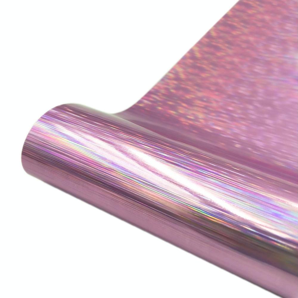 30.5 x 50cm Illusion Laser Brushed Glitter Self-Adhesive Vinyl Engraving Sticker(Pink)