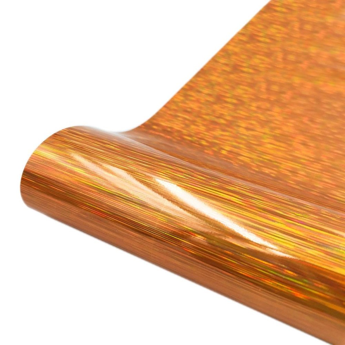 30.5 x 50cm Illusion Laser Brushed Glitter Self-Adhesive Vinyl Engraving Sticker(Orange)