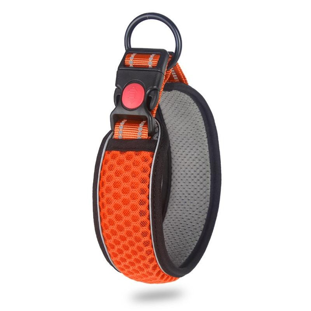 Honeycomb Net Dog Collar Neck Collar Breathable Reflective Anti-Strangle Collar XS(Fluorescent Orange)