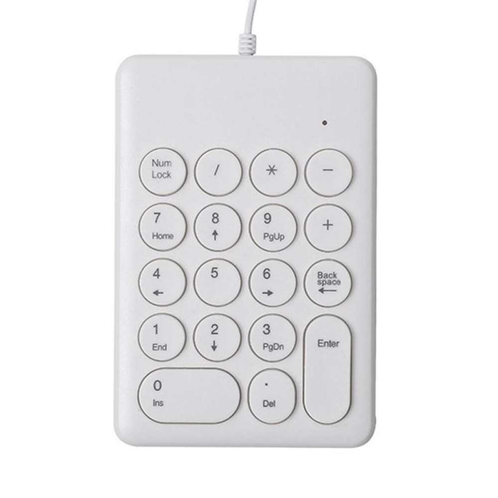 269 18 Keys Accounting Bank Wired Mini Chocolate Numeric Keypad, Cable Length: 1.25m(White)
