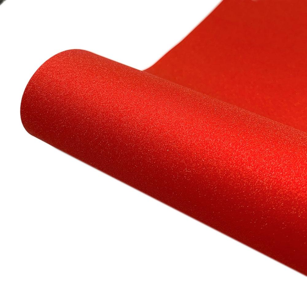 30 x 50cm Glitter Adhesive Craft Permanent Vinyl Film For Cup Wall Glass Decor(Red)