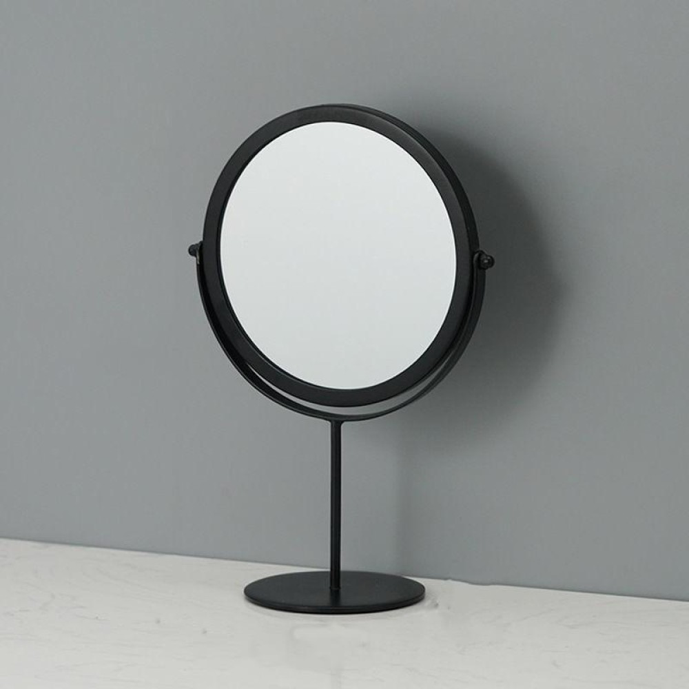 Desktop Makeup Mirror Simple Portable Mirror Rotating Dressing Mirror,Style: Black High Model