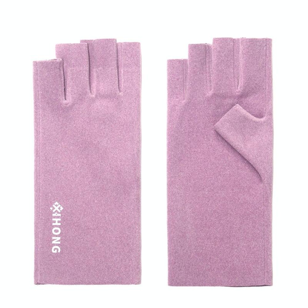 WST-41 Winter Thin Flannel Warm Finger Gloves Nail Protective Gloves, Spec: Finger (Purple)