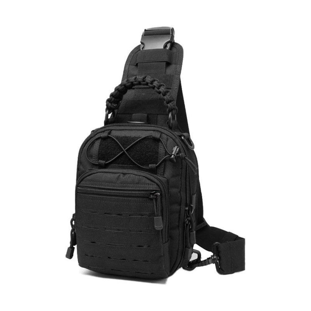 Outdoor Sports Multifunctional Laser Cutting Crossbody Bag(Black)