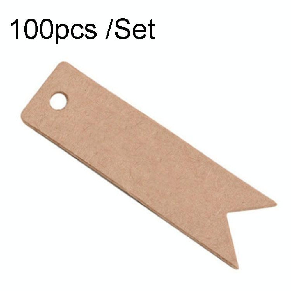 100pcs /Set Retro Baking Sticker Tag Swallow Tail Bookmark Gift Card, Style: Blank (Cowhide)