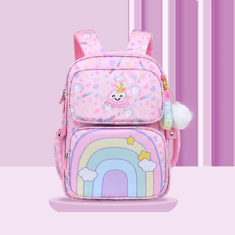 5177 Cute Unicorn Pattern Waterproof Breathable Student Schoolbag, Size: S (Pink)