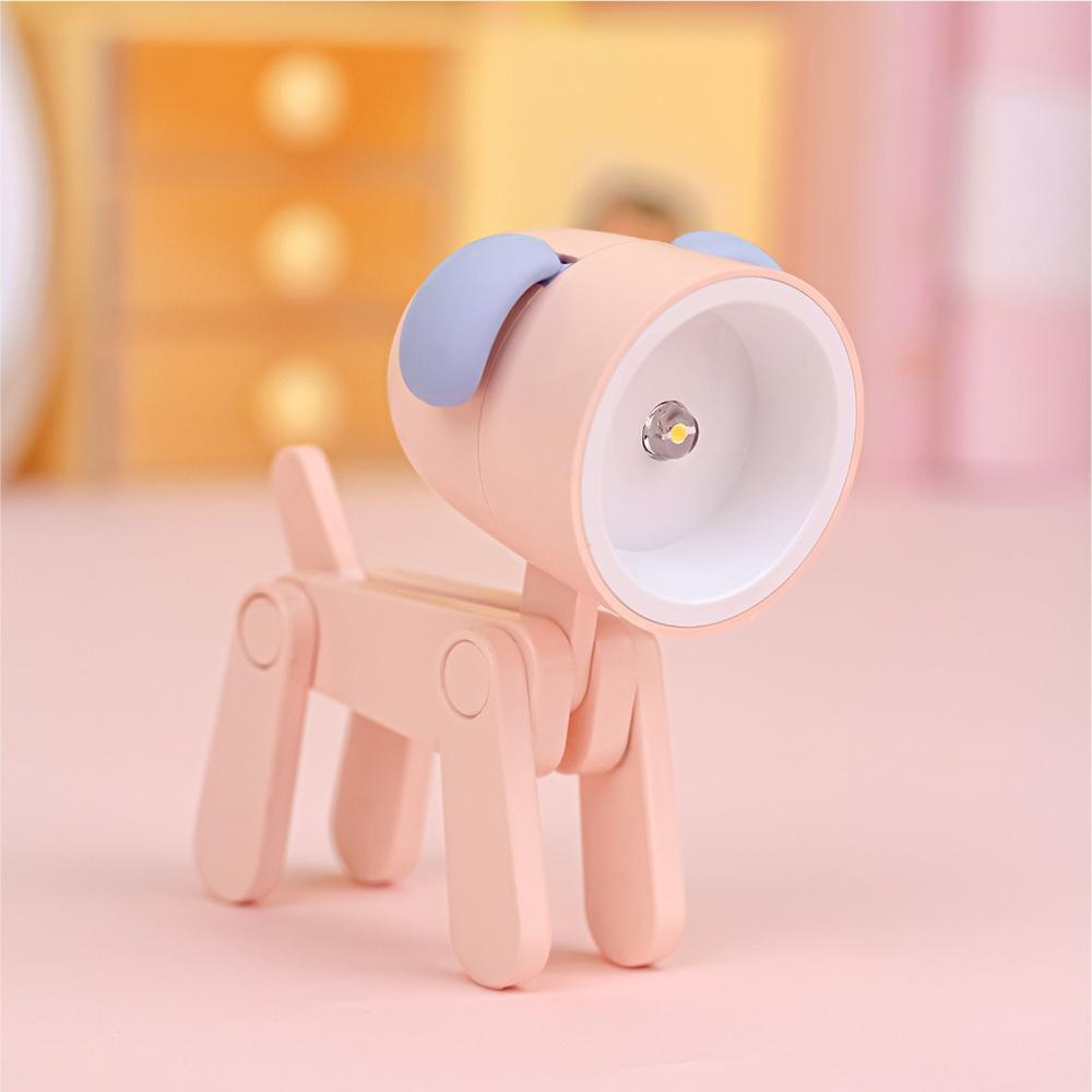 TL-23 LED Mini Foldable Cartoon Desk Lamp Pet Shape Decoration Table Lamp, Spec: Dog (Pink)