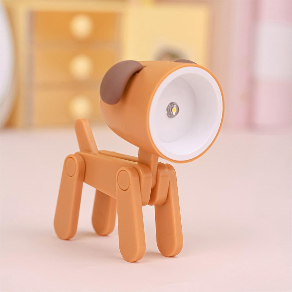 TL-23 LED Mini Foldable Cartoon Desk Lamp Pet Shape Decoration Table Lamp, Spec: Dog (Orange）