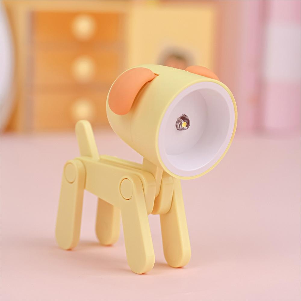 TL-23 LED Mini Foldable Cartoon Desk Lamp Pet Shape Decoration Table Lamp, Spec: Dog (Yellow)