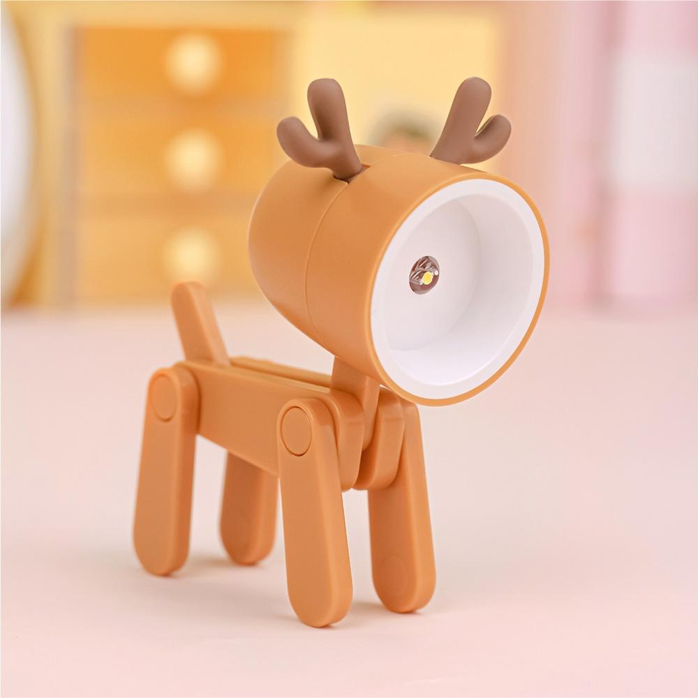 TL-23 LED Mini Foldable Cartoon Desk Lamp Pet Shape Decoration Table Lamp, Spec: Deer (Orange)