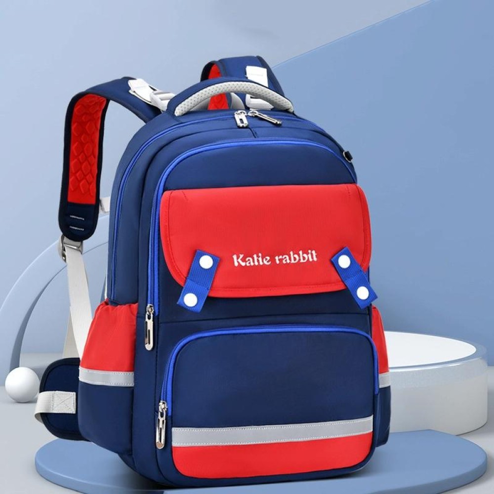 3862 Multi-compartment Ridge Protection Lightweight Waterproof Kids Schoolbag, Size: L (Royal Blue Red)