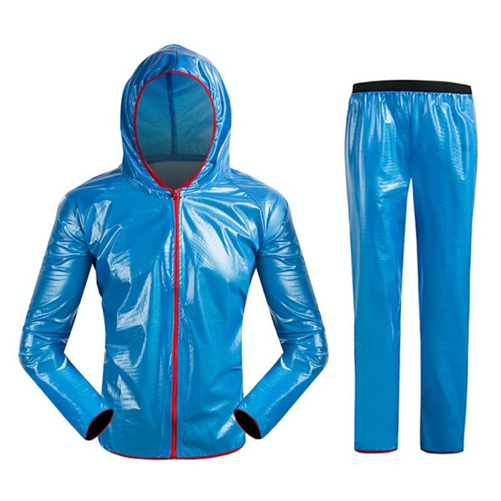 Bicycle Sports Outdoor Separate Raincoat Set Waterproof Cycling Clothing, Size: M(Blue)