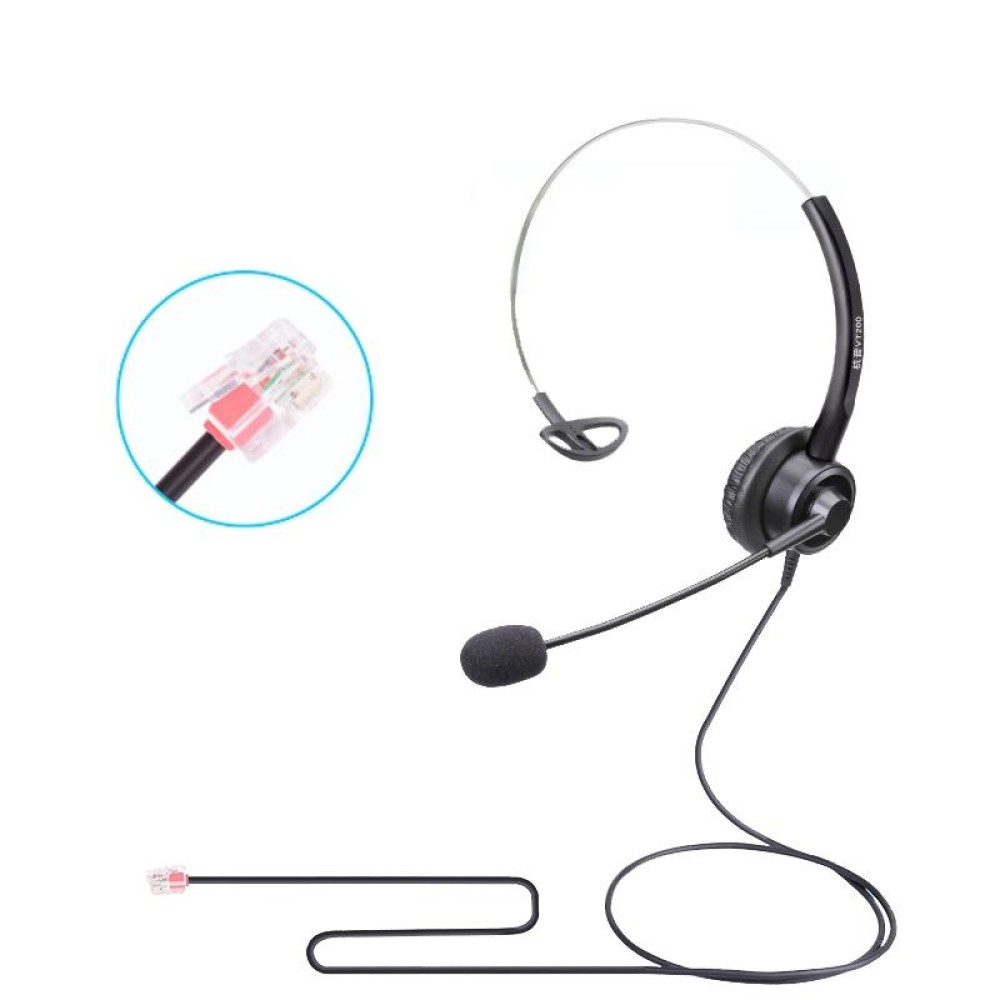 VT200 Single Ear Telephone Headset Operator Headset With Mic,Spec: Crystal Head