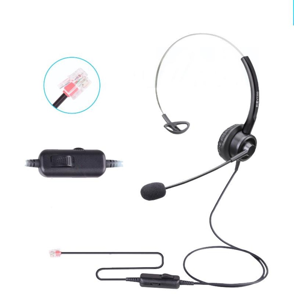 VT200 Single Ear Telephone Headset Operator Headset With Mic,Spec: Crystal Head with Tuning