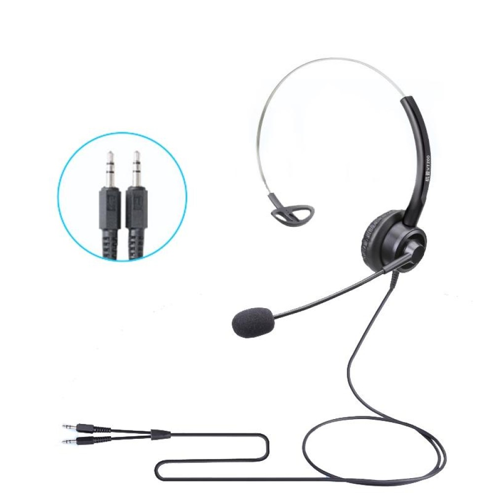 VT200 Single Ear Telephone Headset Operator Headset With Mic,Spec: 3.5mm Double Plug PC Head