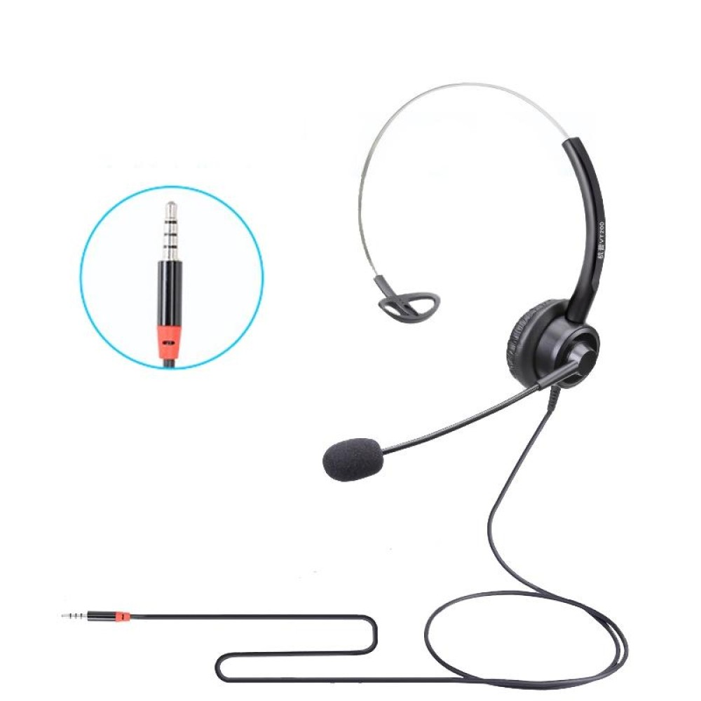VT200 Single Ear Telephone Headset Operator Headset With Mic,Spec: 3.5mm Single Plug