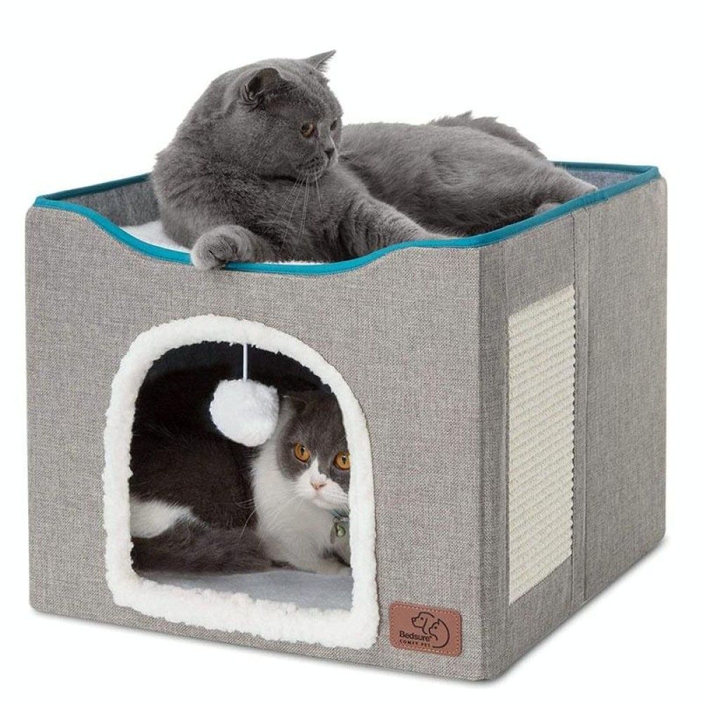 Pet Stool Pet Kennel Indoor Foldable Storage Stool Cat Dog Kennel 41 x 41 x 35cm(Deep Gray)