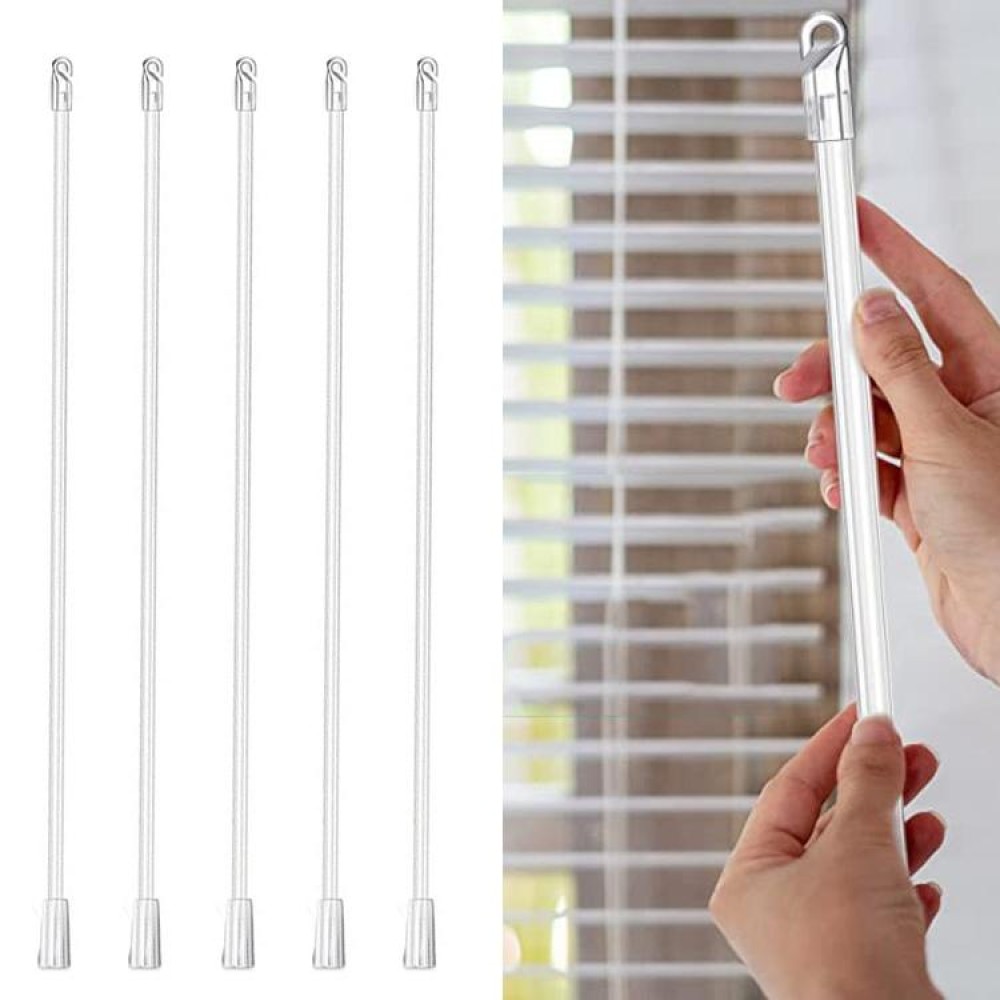 5PCS Blinds Acrylic Transparent Rod Move Light Rod With Hook Handle, Size: 17 Inch