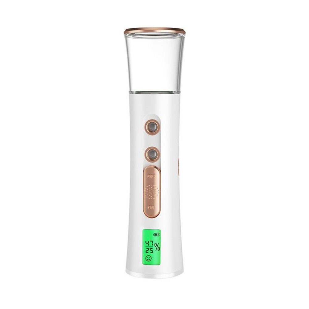 Mist Sprayer Handheld Nano Beauty Instrument Mini Hydrating Humidifier(White Gold)
