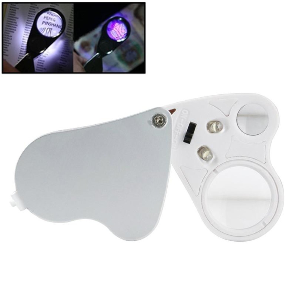 MG9889 30X-60X Mini Dual-Lens Craft Appreciation Magnifying Glass with LED Light