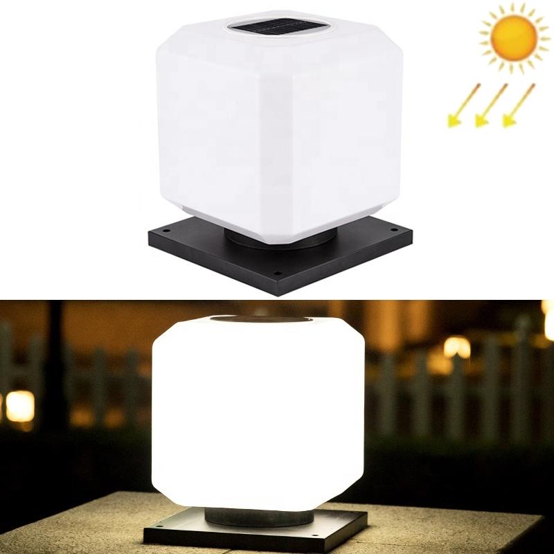 003 Solar Square Outdoor Post Light LED Waterproof Wall Lights, Size: 20cm (White Light)