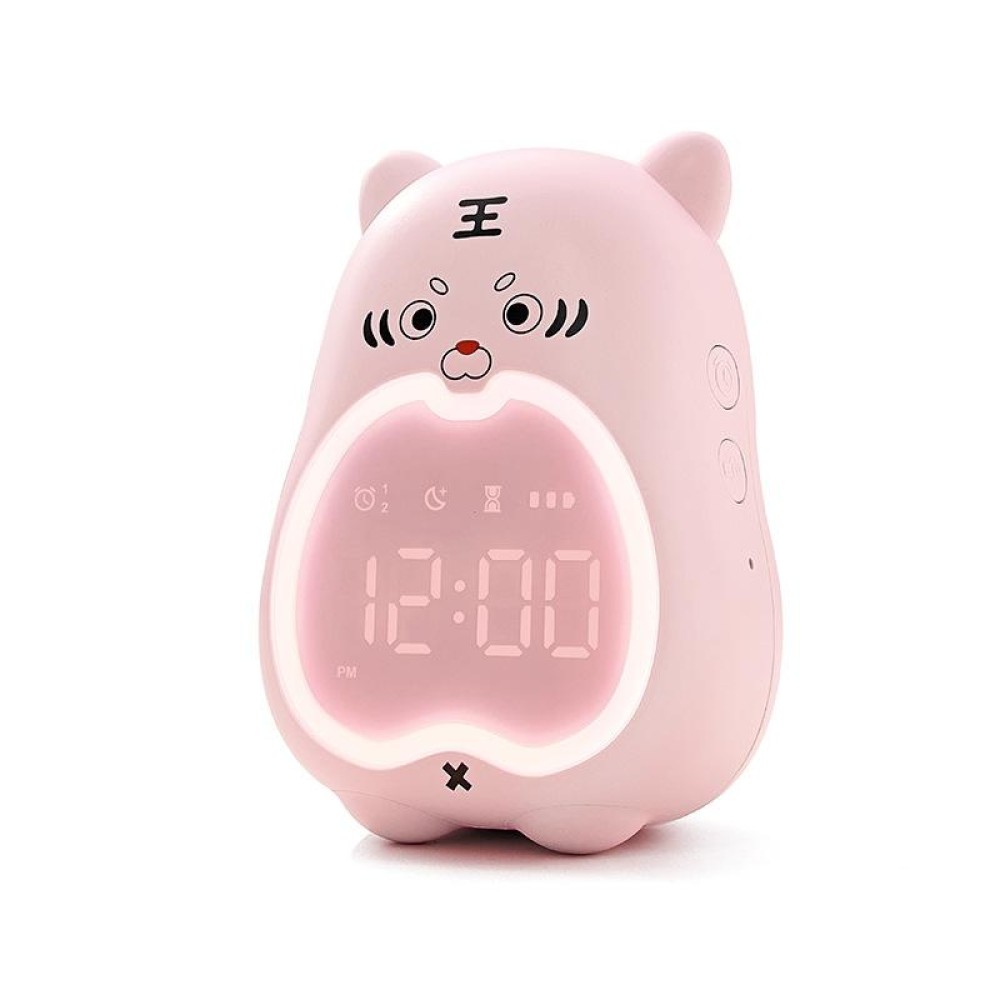 Learning Electronic Alarm Clock Children Night Light(Pink)