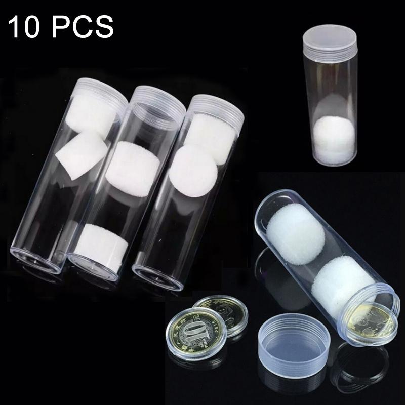 10 PCS 25mm Screw Mouth Commemorative Coin Cylinder Storage Box
