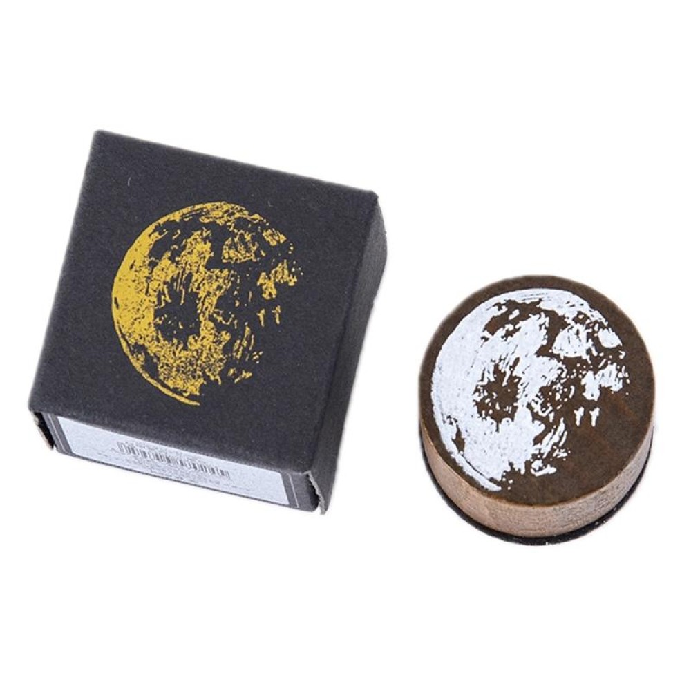 Moon Phase Series Handbook Decoration DIY Wooden Stamp(Small Waxing Moon)