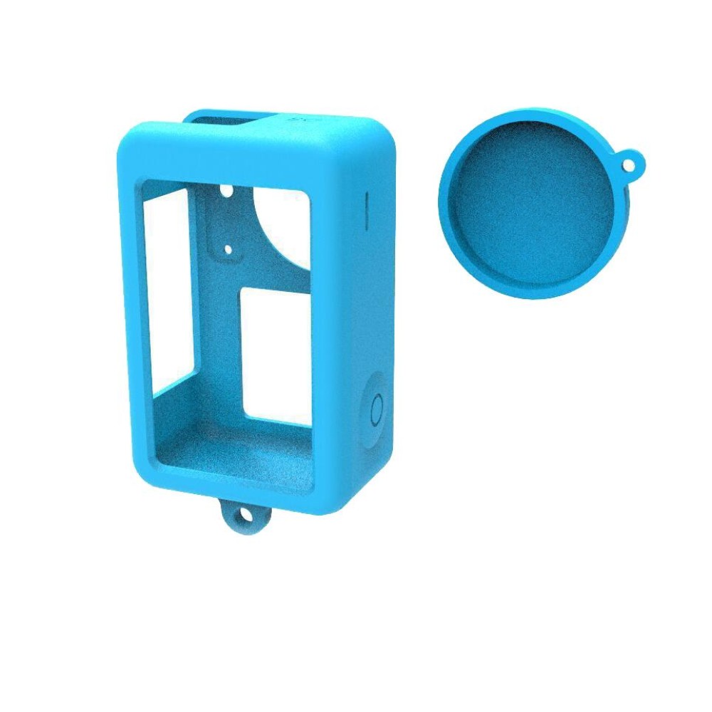 For DJI Osmo Action 3 Silicone Protective Case Lens Cap(Blue)