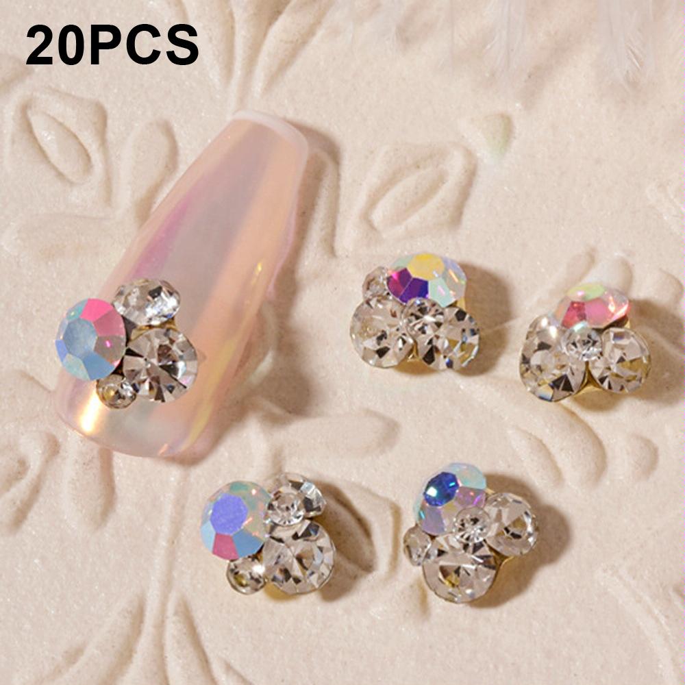 20 PCS Nail Jewelry Stacked Diamond Nail Sticker Accessories(H525 Small AB)