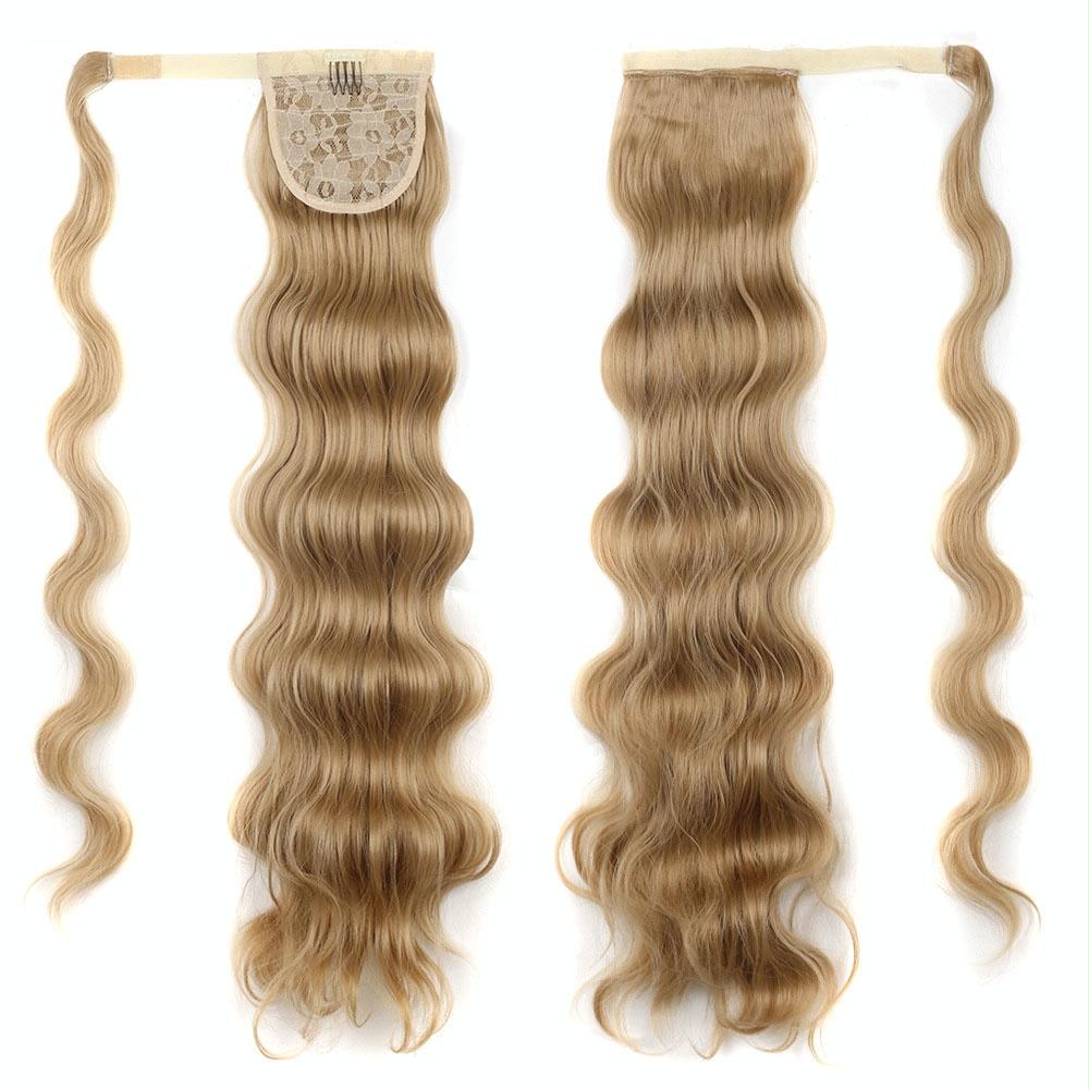 MST08 Adhesive Tie-On Wigs Ponytail Fluffy Long Curly Wigs High-Ponytail(18)