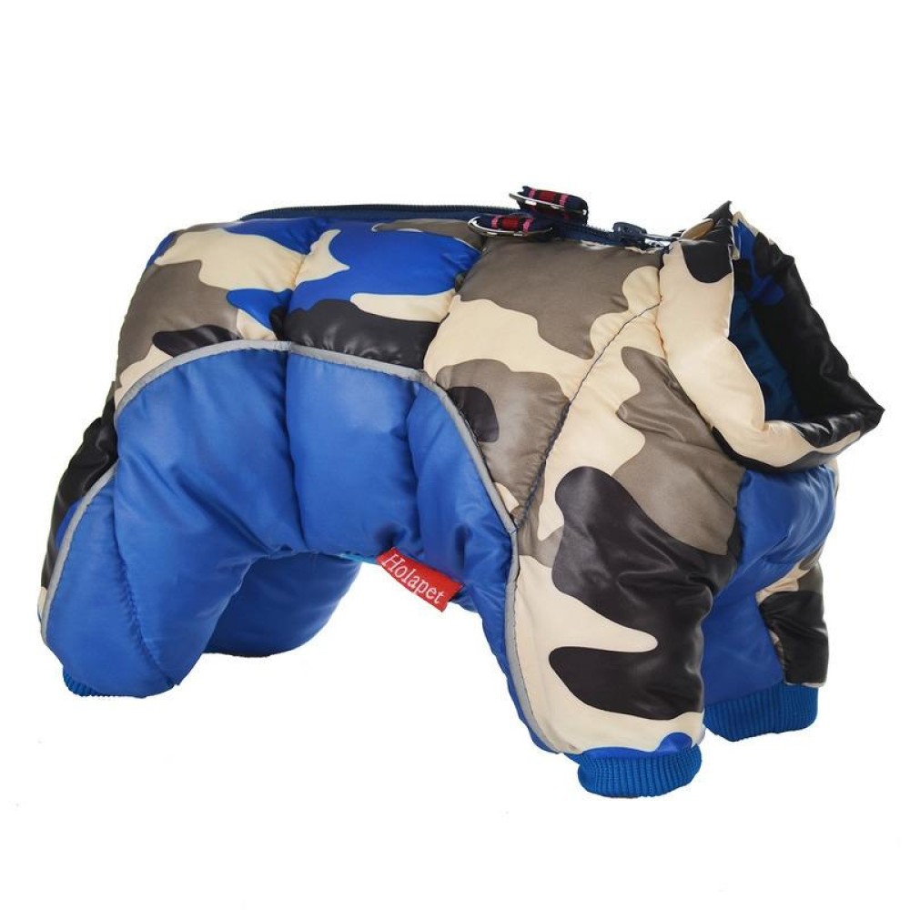 Autumn/Winter Dog Warm Cotton Jacket Pet Clothes, Color: Dark Blue 4 Legs(20)