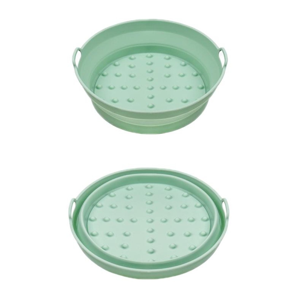 Air Fryer Grill Mat High Temperature Resistant Silicone Baking Tray, Specification: Small Round Green