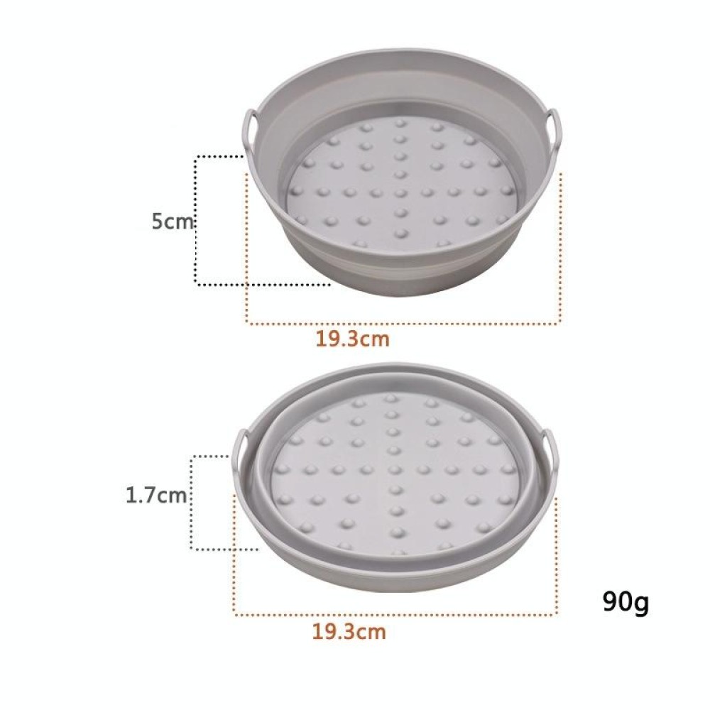 Air Fryer Grill Mat High Temperature Resistant Silicone Baking Tray, Specification: Small Round Gray
